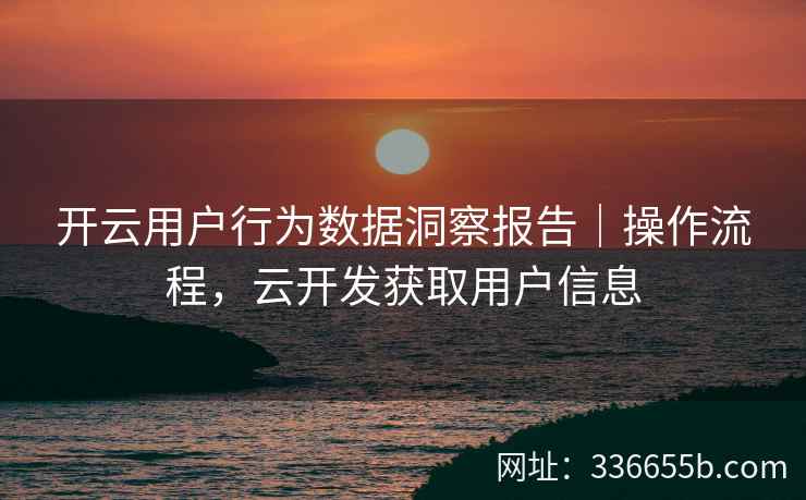 开云用户行为数据洞察报告｜操作流程，云开发获取用户信息