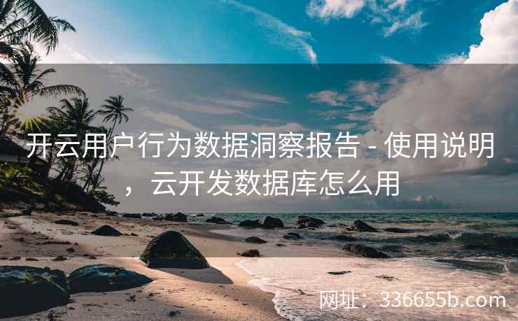 开云用户行为数据洞察报告 - 使用说明，云开发数据库怎么用